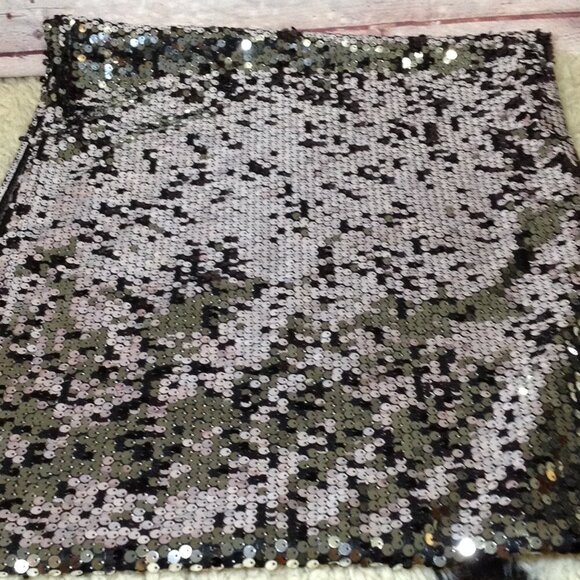 Satin Tulle Sequined scarf; Black; 17"x 74" Chic, Dressy, Boho, Eclectic, Sassy - Picture 1 of 4